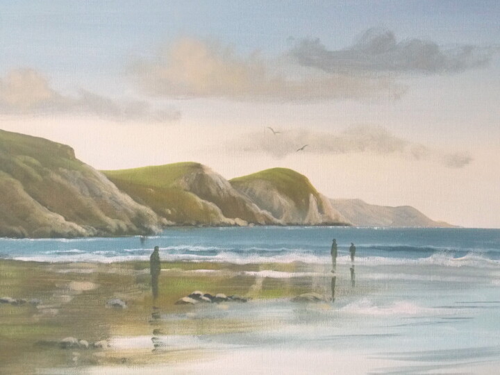 Painting titled "keel-beach-achill-c…" by Cathal O Malley, Original Artwork, Acrylic