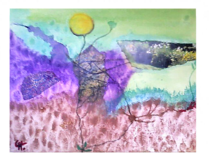 Collages intitulée "Soleil levant" par Cathart, Œuvre d'art originale, Papier