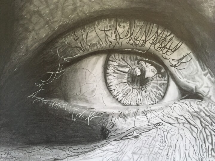 Drawing titled "l'oeil" by Cathelin, Original Artwork