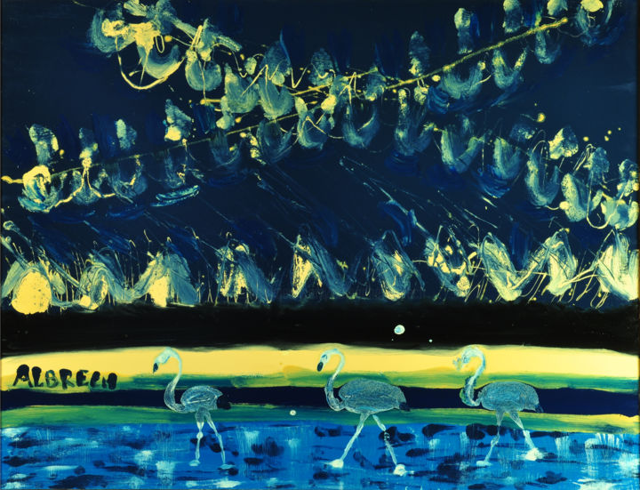 「Stormy Weather」というタイトルの絵画 Catherine Albrechによって, オリジナルのアートワーク, アクリル ウッドストレッチャーフレームにマウント
