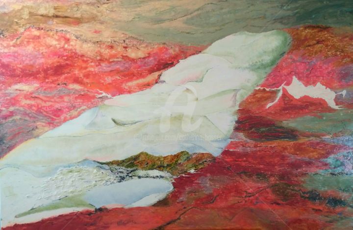 Peinture intitulée "la lave et le glaci…" par Catherine Bosser, Œuvre d'art originale, Autre