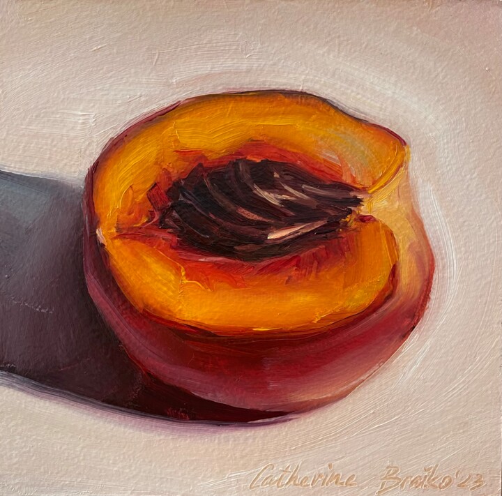 Картина под названием "Персик" - Катерина Брайко, Подлинное произведение искусства, Масло