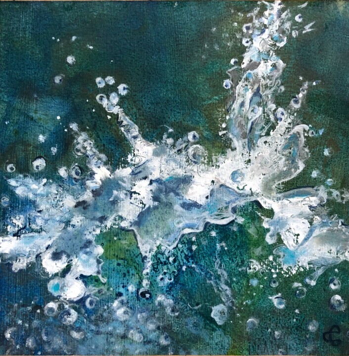 Peinture intitulée "Eclat d'Eau" par Catherine Chesneau, Œuvre d'art originale, Huile