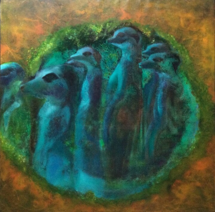 Pintura titulada "Les SURICATES" por Catherine Chesneau, Obra de arte original