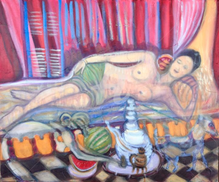 Painting titled "La mauresque" by Catherine Clare, Original Artwork, Oil