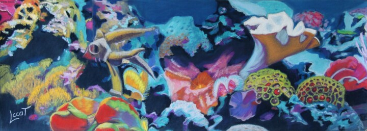 Pintura titulada "Les coraux" por Catherine Costet (Lccat), Obra de arte original, Pastel