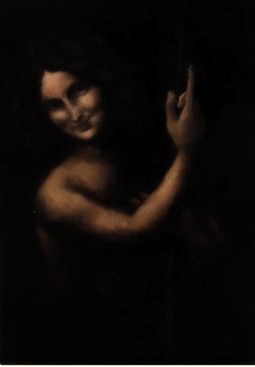 Schilderij getiteld "st Jean Baptiste" door Catherine Digue - Turpin, Origineel Kunstwerk, Gouache