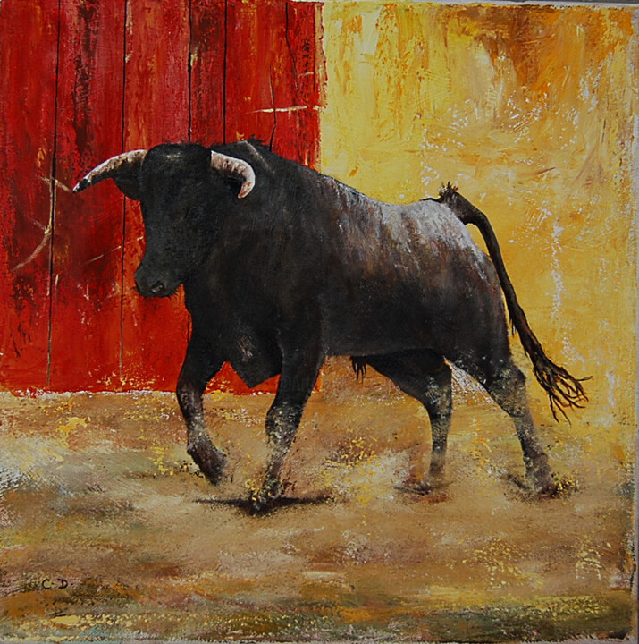 Pintura titulada "el-toro.jpg" por Catherine Digue - Turpin, Obra de arte original, Gouache