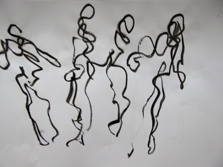 Drawing titled "Danseurs" by Catherine Dufrene (Katy), Original Artwork