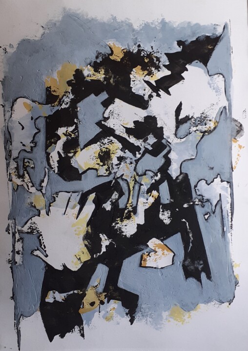 Pintura titulada "Abstrait hiver n° 1" por Catherine Dufrene (Katy), Obra de arte original, Acrílico