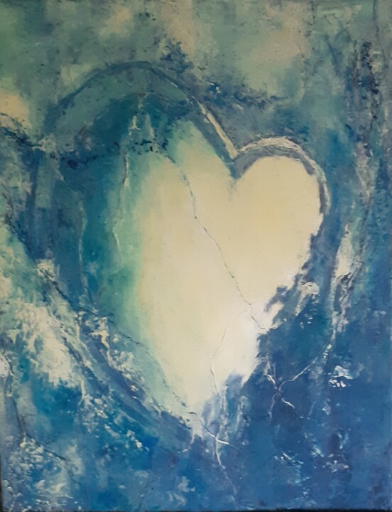 Pintura titulada "Coeur de lumière 7" por Catherine Dufrene (Katy), Obra de arte original, Oleo