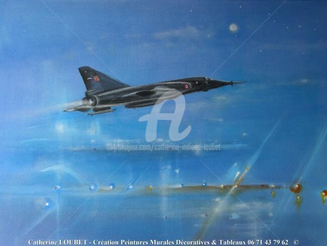 Pintura titulada "Mirage IV" por Catherine Indiana Loubet, Obra de arte original, Oleo