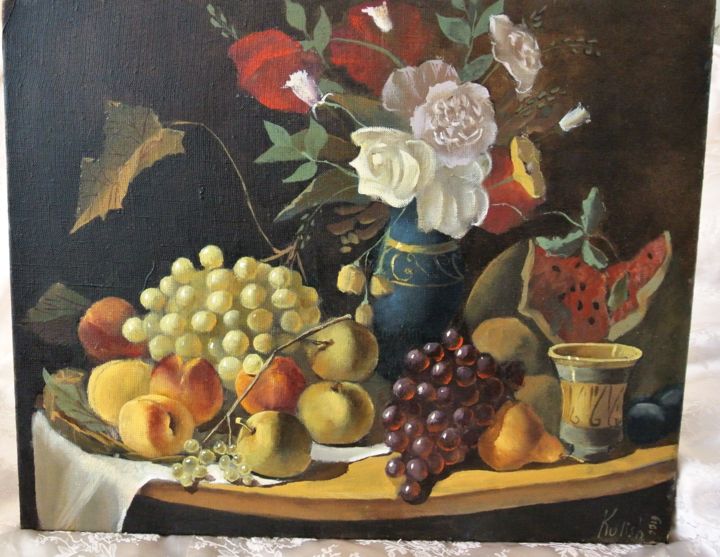 Painting titled "Dutch still life" by Catherine Kulish, Original Artwork, Oil
