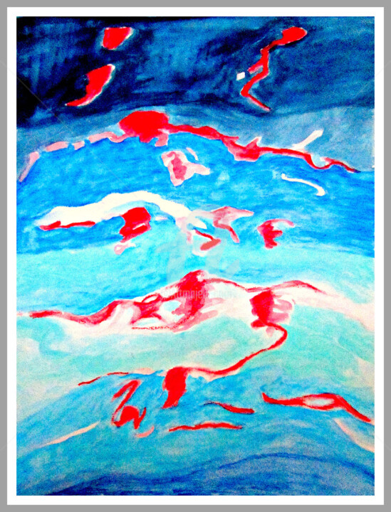 Картина под названием "entre deux mers" - Catherine Lanternier, Подлинное произведение искусства, Акрил