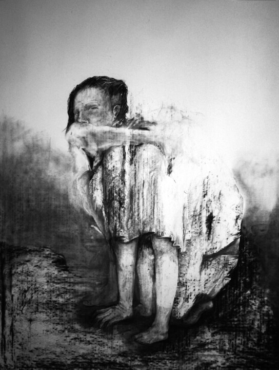 Рисунок под названием "both.jpg" - Catherine Le Carrer, Подлинное произведение искусства, Древесный уголь