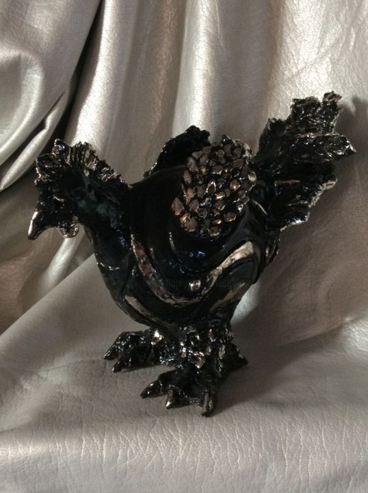 Sculpture titled "Poule de luxe" by Catherine Lesueur (C.Lesueur), Original Artwork, Ceramics