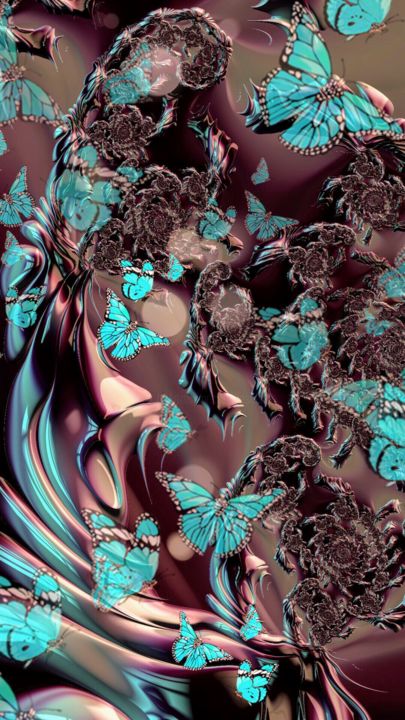 Digital Arts titled "Papillon" by Catherine Lesueur (C.Lesueur), Original Artwork, 2D Digital Work
