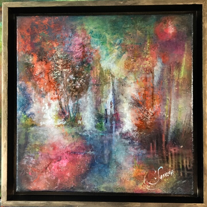 Painting titled "Picturale" by Catherine Lesueur (C.Lesueur), Original Artwork, Acrylic Mounted on Wood Stretcher frame