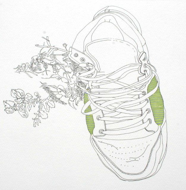 Dessin intitulée "Chaussure dans l'he…" par Catherine Levrey, Œuvre d'art originale, Autre