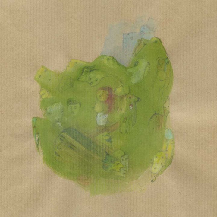 Painting titled "Cœur vert 1.jpg" by Catherine Maddens, Original Artwork, Acrylic