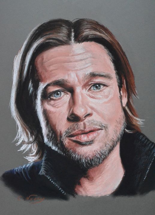 "Brad" başlıklı Resim Andromaque tarafından, Orijinal sanat, Pastel Karton üzerine monte edilmiş