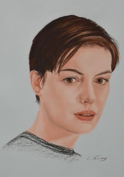 Drawing titled "Anne" by Andromaque, Original Artwork, Pastel