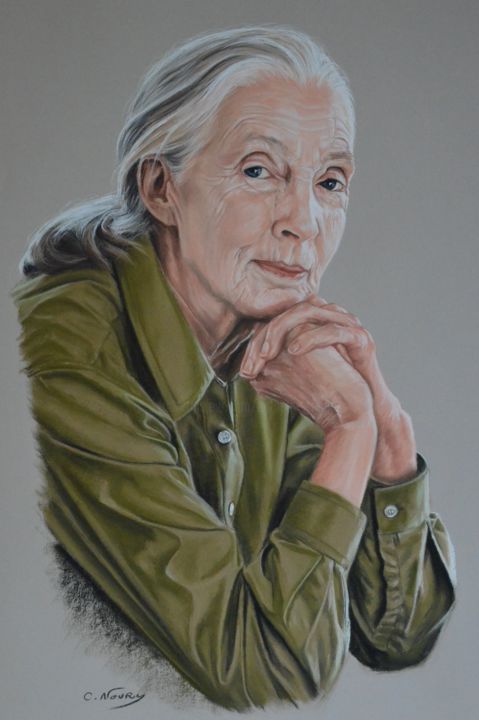 Drawing titled "Jane" by Andromaque, Original Artwork, Pastel