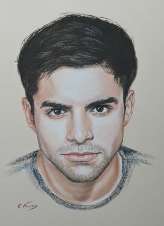 Drawing titled "Sean" by Andromaque, Original Artwork, Pastel