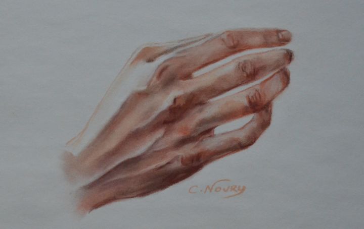Рисунок под названием "Tom's hand 49 "Sung…" - Andromaque, Подлинное произведение искусства, Пастель