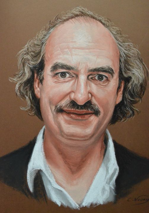 Drawing titled "Michel" by Andromaque, Original Artwork, Pastel Mounted on Cardboard