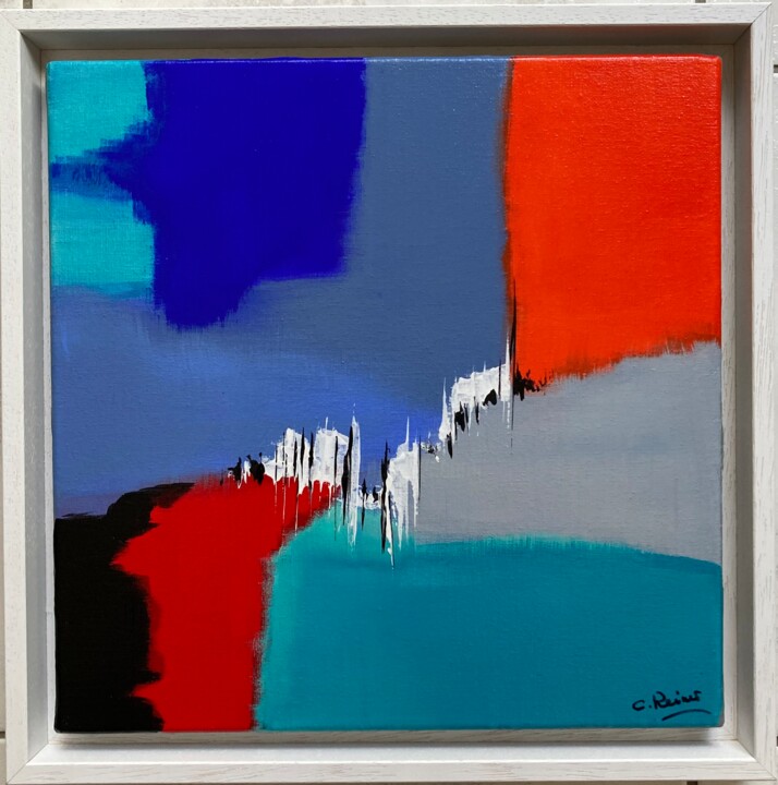 Painting titled "Jeu de couleurs" by Catherine Reiner Steinfels, Original Artwork, Acrylic Mounted on Wood Stretcher frame