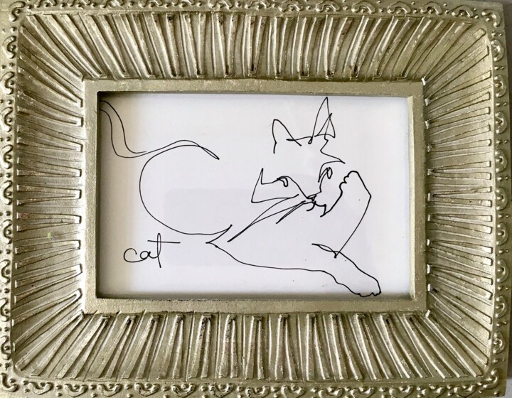 Drawing titled "Kitten" by Catherine Stroud, Original Artwork, Ink