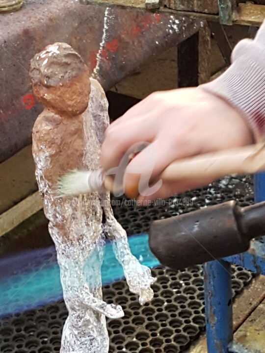 Sculptuur getiteld "FONTE DU BRONZE" door Catherine Villa, Origineel Kunstwerk