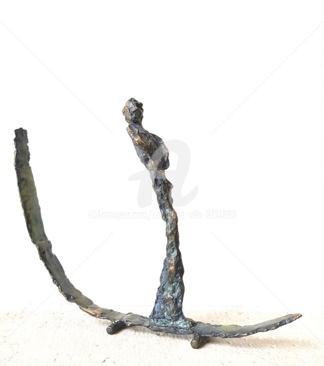 Sculptuur getiteld "FORME HUMAINE N°II" door Catherine Villa, Origineel Kunstwerk, Metalen