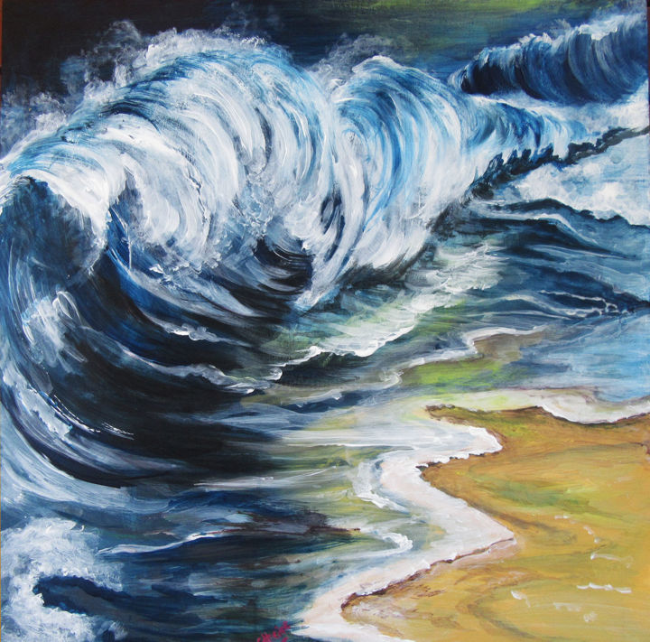 Картина под названием "high-tide.jpg" - Catherine, Подлинное произведение искусства, Акрил