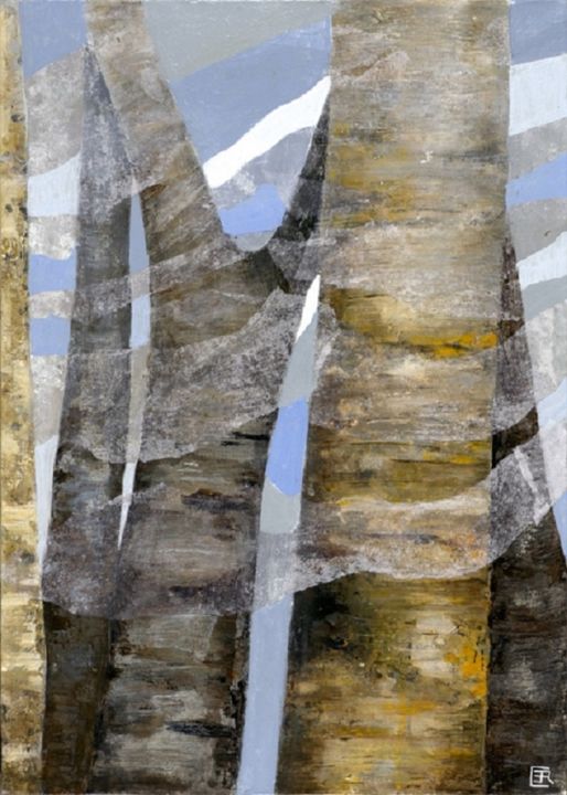제목이 "vers-le-ciel"인 미술작품 Catherine Cazaentre로, 원작, 아크릴 나무 들것 프레임에 장착됨