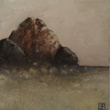 Peinture intitulée "le-rocher" par Catherine Cazaentre, Œuvre d'art originale, Acrylique