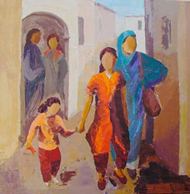 Peinture intitulée "Afrique du Nord (dy…" par Catherine Finazzi, Œuvre d'art originale
