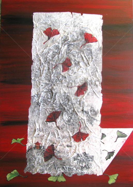 Painting titled "Feuilles volantes .…" by Catherine Mondoux (4INE), Original Artwork