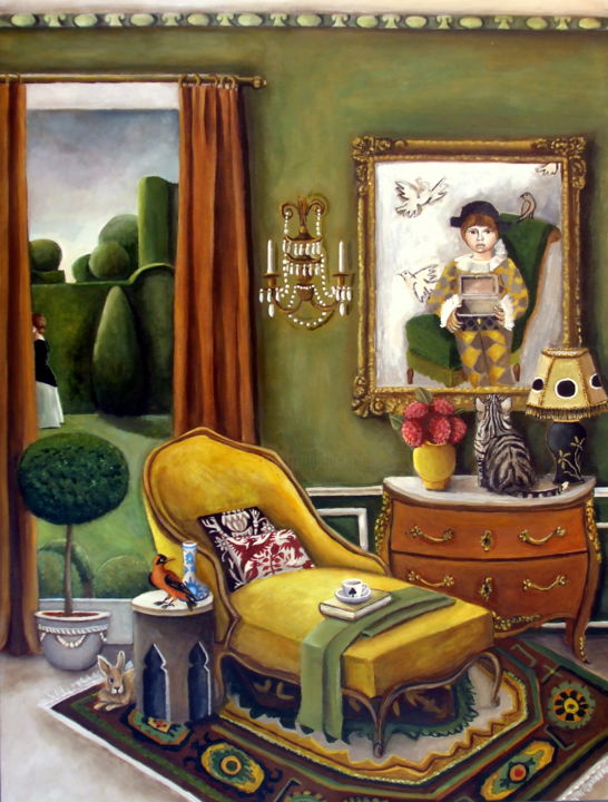 Painting titled "The Garden Rules" by Catherine Dequattro Nolin, Original Art, Acrylic