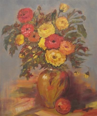Painting titled "Bouquet" by Catherine Petitjean-Dedieu, Original Artwork