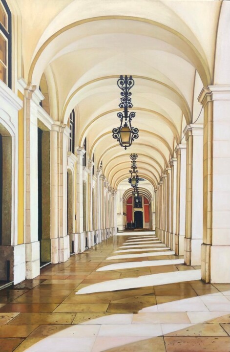 「La porte de l'espér…」というタイトルの絵画 Catherine Poréeによって, オリジナルのアートワーク, オイル ウッドストレッチャーフレームにマウント