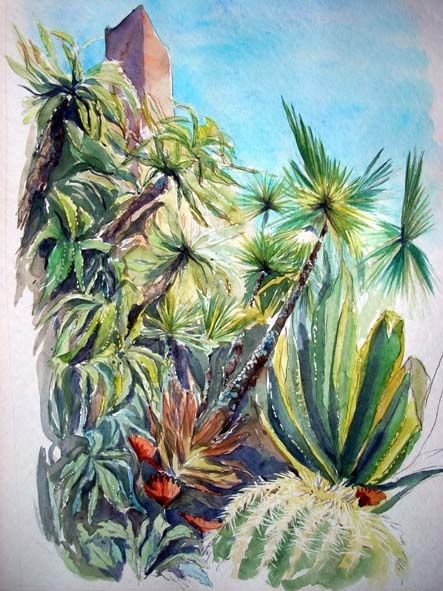 Painting titled "Cactus" by Catherine Rossi, Original Artwork