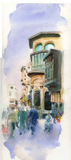 Painting titled "Sabil Kuttab ruayya…" by Catherine Rossi, Original Artwork