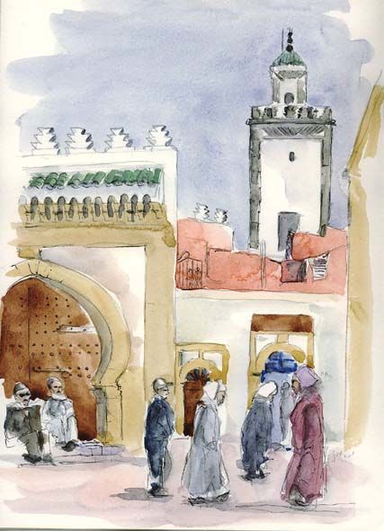 Painting titled "Essaouira, dans la…" by Catherine Rossi, Original Artwork, Oil