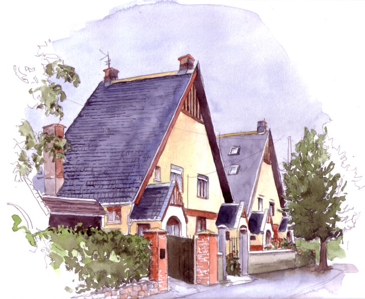 Painting titled "Cité Amédée Prouvos…" by Catherine Rossi, Original Artwork