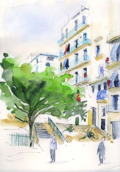Картина под названием "Jardin boulevard Ta…" - Catherine Rossi, Подлинное произведение искусства