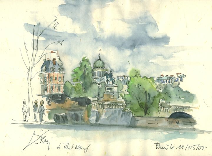 Painting titled "le-pont-neuf.jpg" by Catherine Rossi, Original Artwork
