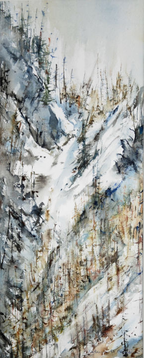 Peinture intitulée "imperceptible" par Catherine Saint Fontaine, Œuvre d'art originale, Aquarelle