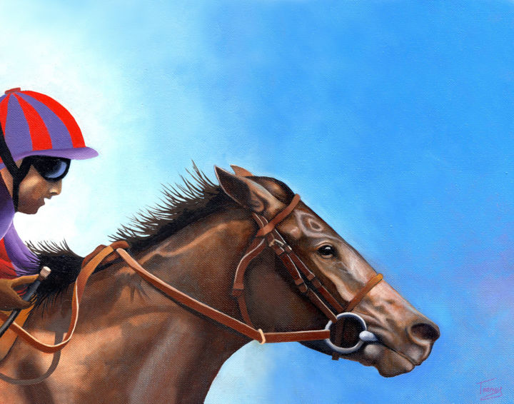 "Life Is A Horserace…" başlıklı Tablo Catherine Twomey tarafından, Orijinal sanat, Petrol